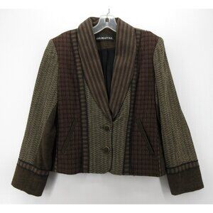 VINTAGE Coloratura Jacket Medium Patchwork Tweed Shawl Blazer Plaid